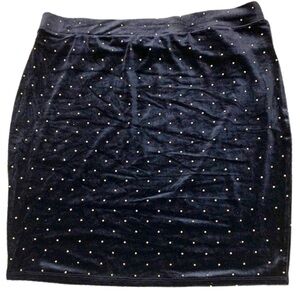 Forever 21+ Black Velvet And Gold High Waist Skirt Size 3X